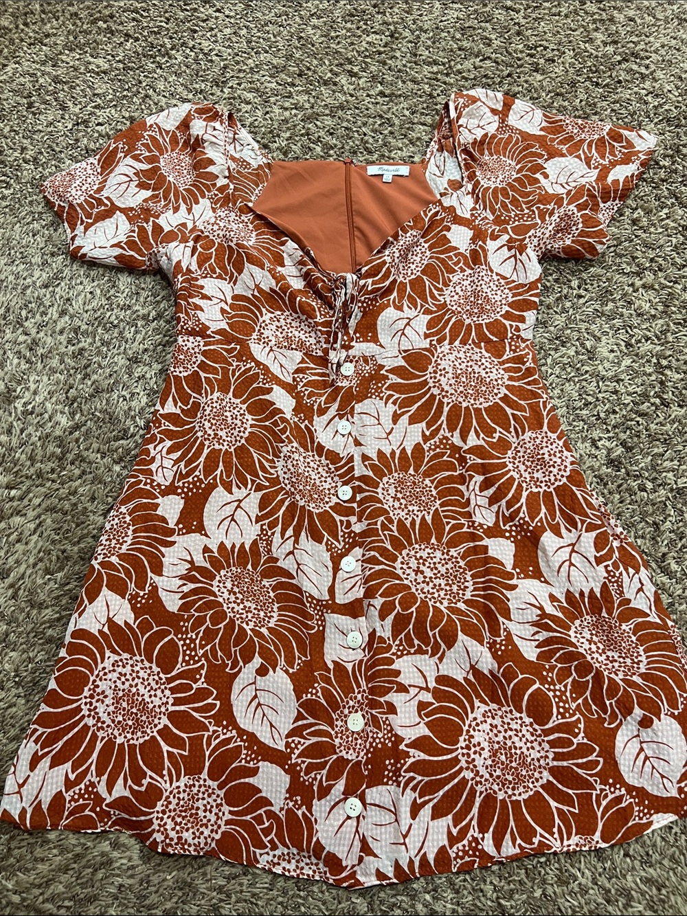Madewell Sunflower Button-Front Mini Dress sz 10